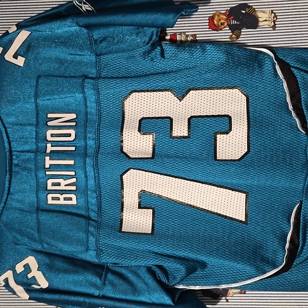 Jacksonville Jaguars Jersey BRITTON #73 Reebok On Field Large 14-16 - Picture 11 of 11